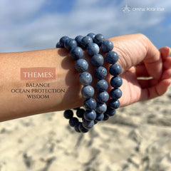 Blue Coral Stretch Bracelet, 10mm Round Beads