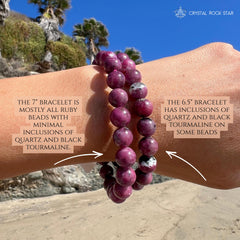 Pink Ruby Crystal Bracelet 9mm Beads