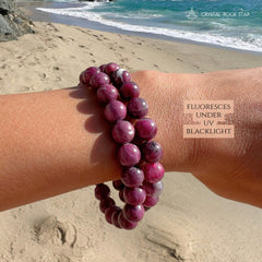 Pink Ruby Crystal Bracelet 9mm Beads