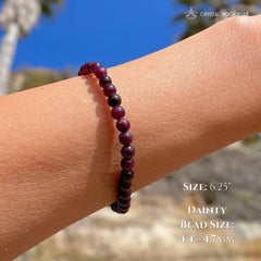 Natural Ruby Crystal Bracelet 4mm Beads