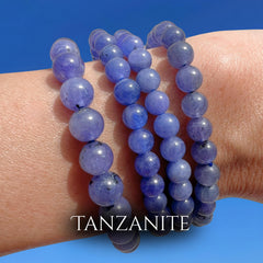 Tanzanite Beaded Bracelet 6mm 7mm