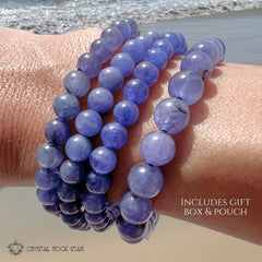 Tanzanite Beaded Bracelet 6mm 7mm