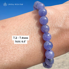 Tanzanite Beaded Bracelet 6mm 7mm