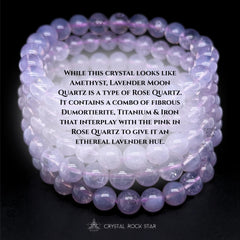 Lavender Moon Quartz Beaded Stretch Bracelet