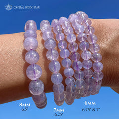 Lavender Moon Quartz Beaded Stretch Bracelet