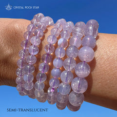 Lavender Moon Quartz Beaded Stretch Bracelet