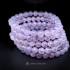 Lavender Moon Quartz Beaded Stretch Bracelet