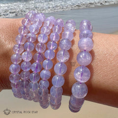 Lavender Moon Quartz Beaded Stretch Bracelet