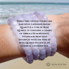 Lavender Moon Quartz Faceted Bead Bracelet 8mm