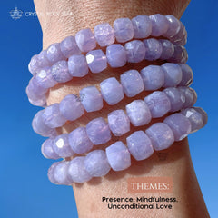 Lavender Moon Quartz Faceted Bead Bracelet 8mm