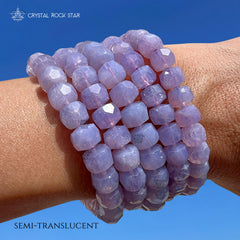 Lavender Moon Quartz Faceted Bead Bracelet 8mm