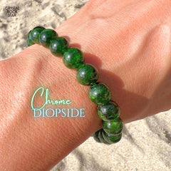 Chrome Diopside Stretch Bracelet 8mm Beads