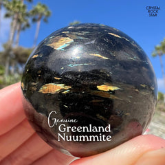 Flashy Nuummite Sphere from Greenland