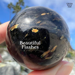 Nuummite Greenland Sphere Blue Gold Flash