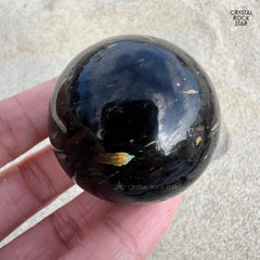 Nuummite Greenland Sphere Blue Gold Flash