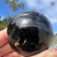 Nuummite Greenland Sphere Blue Gold Flash
