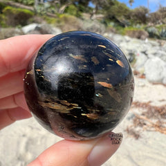 Nuummite Greenland Sphere Blue Gold Flash