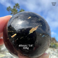 Nuummite Greenland Sphere Blue Gold Flash
