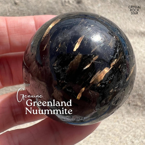 Meteor Shower Flash Nuummite Sphere