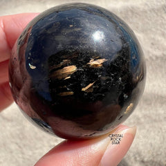 Greenland Nuummite Sphere Bronze Flash