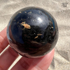 Greenland Nuummite Sphere Bronze Flash