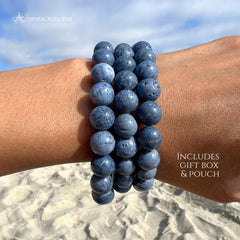 Blue Coral Stretch Bracelet, 10mm Round Beads