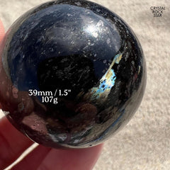 Rare Blue Nuummite Premium Flashy Sphere