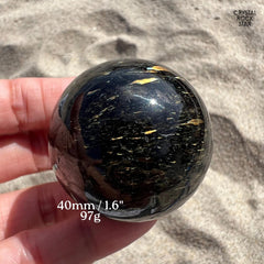 Shooting Stars Flashy Nuummite Sphere