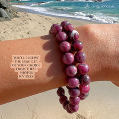 Pink Ruby Crystal Bracelet 9mm Beads