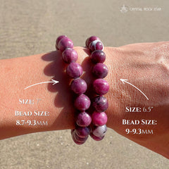 Pink Ruby Crystal Bracelet 9mm Beads