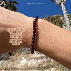 Natural Ruby Crystal Bracelet 4mm Beads