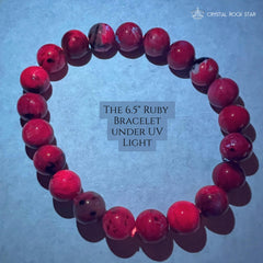 Pink Ruby Crystal Bracelet 9mm Beads