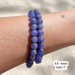 Tanzanite Beaded Bracelet 6mm 7mm