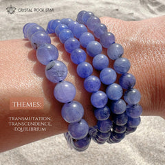 Tanzanite Beaded Bracelet 6mm 7mm