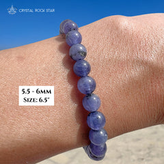 Tanzanite Beaded Bracelet 6mm 7mm
