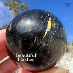 Flashy Nuummite Sphere from Greenland