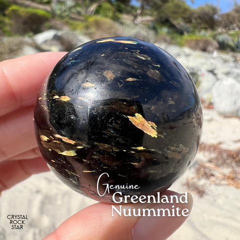 Nuummite Greenland Sphere Blue Gold Flash