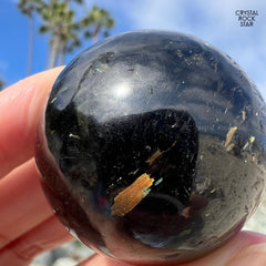 Nuummite Greenland Sphere Blue Gold Flash