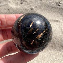Meteor Shower Flash Nuummite Sphere