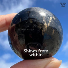 Greenland Nuummite Sphere Bronze Flash