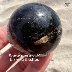 Greenland Nuummite Sphere Bronze Flash