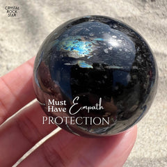 Rare Blue Nuummite Premium Flashy Sphere