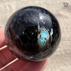 Rare Blue Nuummite Premium Flashy Sphere