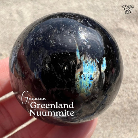 Rare Blue Nuummite Premium Flashy Sphere