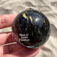 Shooting Stars Flashy Nuummite Sphere