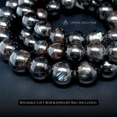 Flashy Arfvedsonite Bracelet - 8mm 10mm Beads