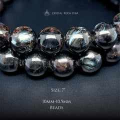 Flashy Arfvedsonite Bracelet - 8mm 10mm Beads