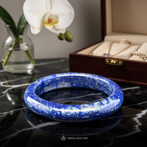 Lapis Lazuli Bangle Crystal Bracelet 61mm