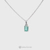 Genuine Emerald Necklace - Sterling Silver - 8x5mm Emerald Cut Solitaire Natural Green Colombian Gemstone - May Birthstone Pendant Gift Idea