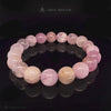 Kunzite Crystal Bracelet, Premium Cat Eye Kunzite Bead Stretch Bracelet, Unique Gifts for Her, 11mm Champagne and Cotton Candy Pink Beads